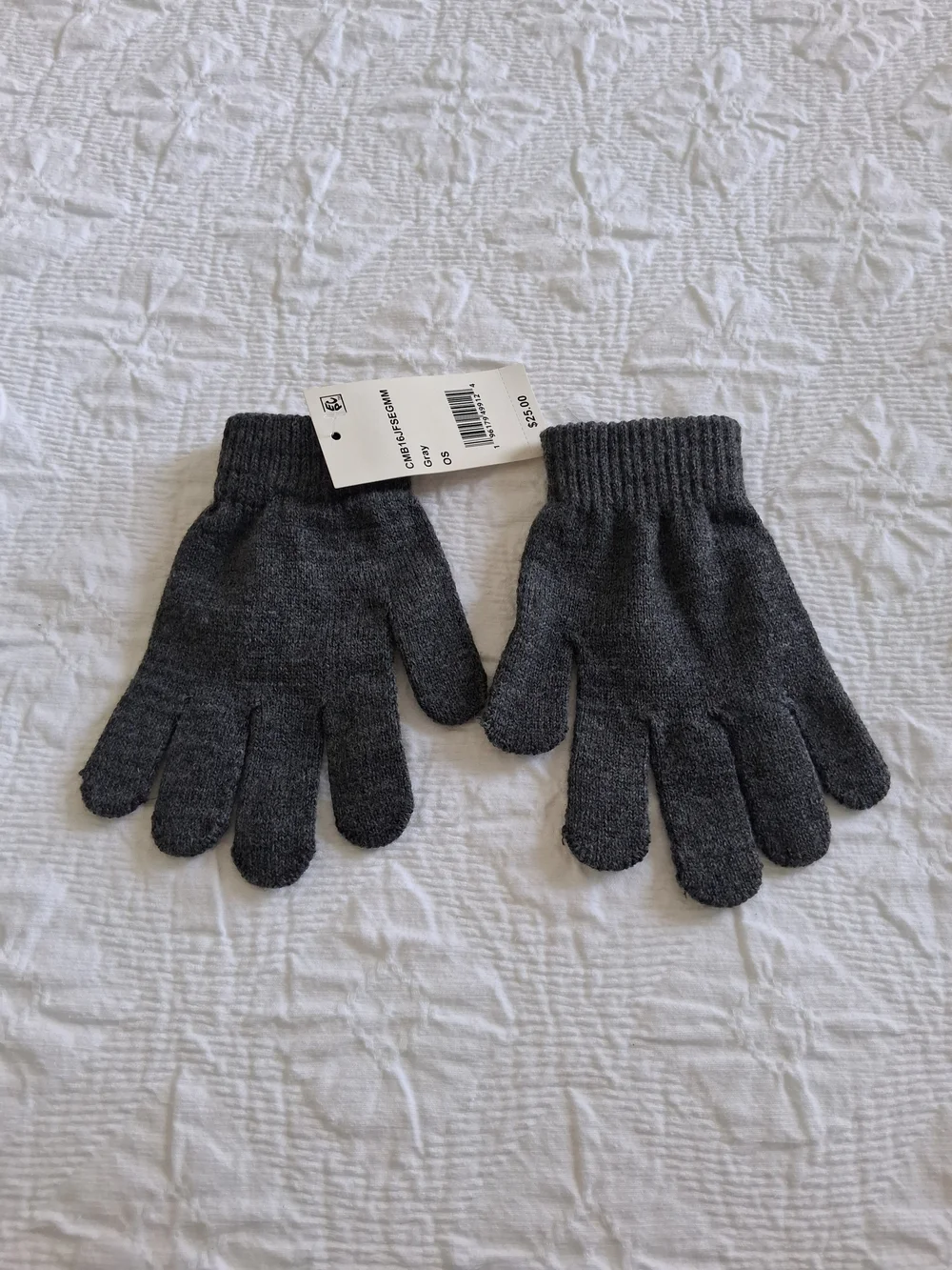 Kid's Boys Knit Gloves - Charcoal Gray Size 2-5 Years